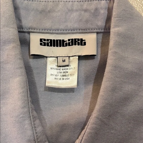 Light Blue tailored Cropped Blouse - Picture 2 of 6